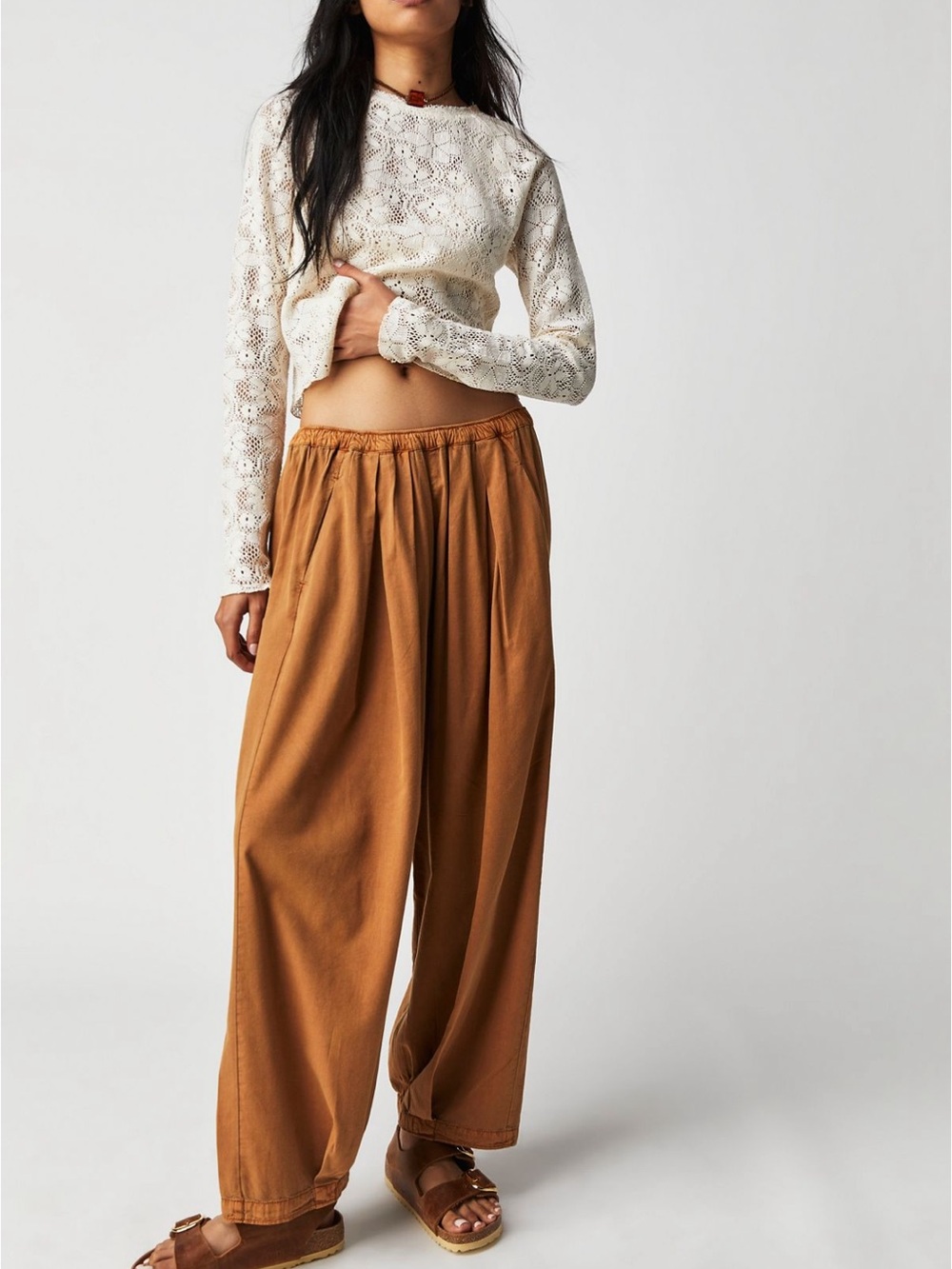 Free People to the sky parachute pant in ginger spice